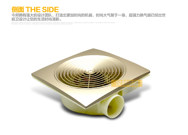 美的（Midea）排气扇卫生间浴室集成吊顶排风扇厨房吸顶式低噪强力抽风机换气扇10寸集成吊顶式开孔300mm